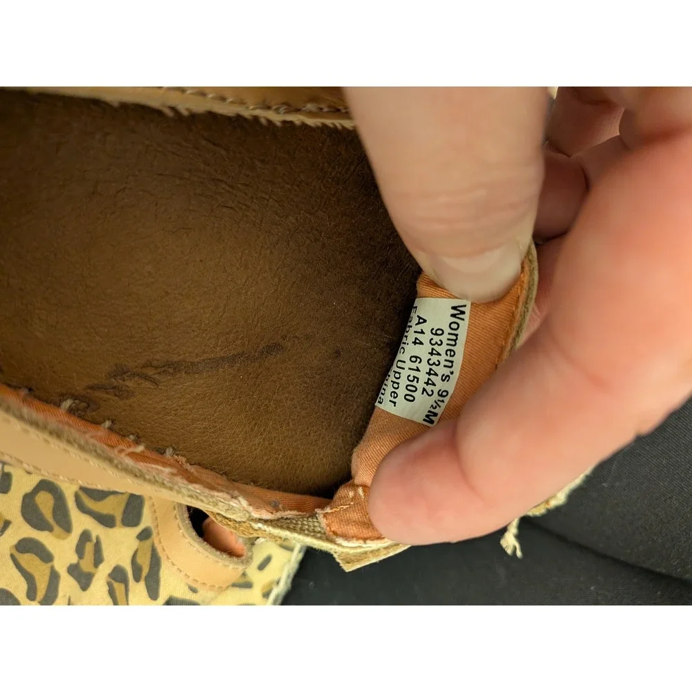 Sperry Top-Sider‎ Katama Leopard Espadrille Flats Tan Brown 9.5M 9343442
